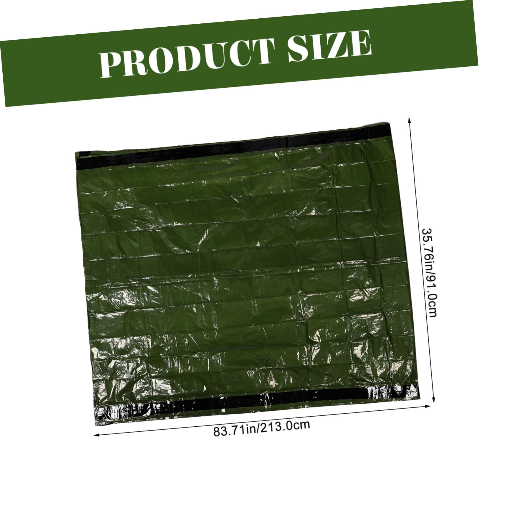 Toyvian Saco de Dormir de Emergencia Compacto cálido cámping frío Adulto Mantas de Emergencia de Supervivencia de Emergencia PE película de Aluminio Green