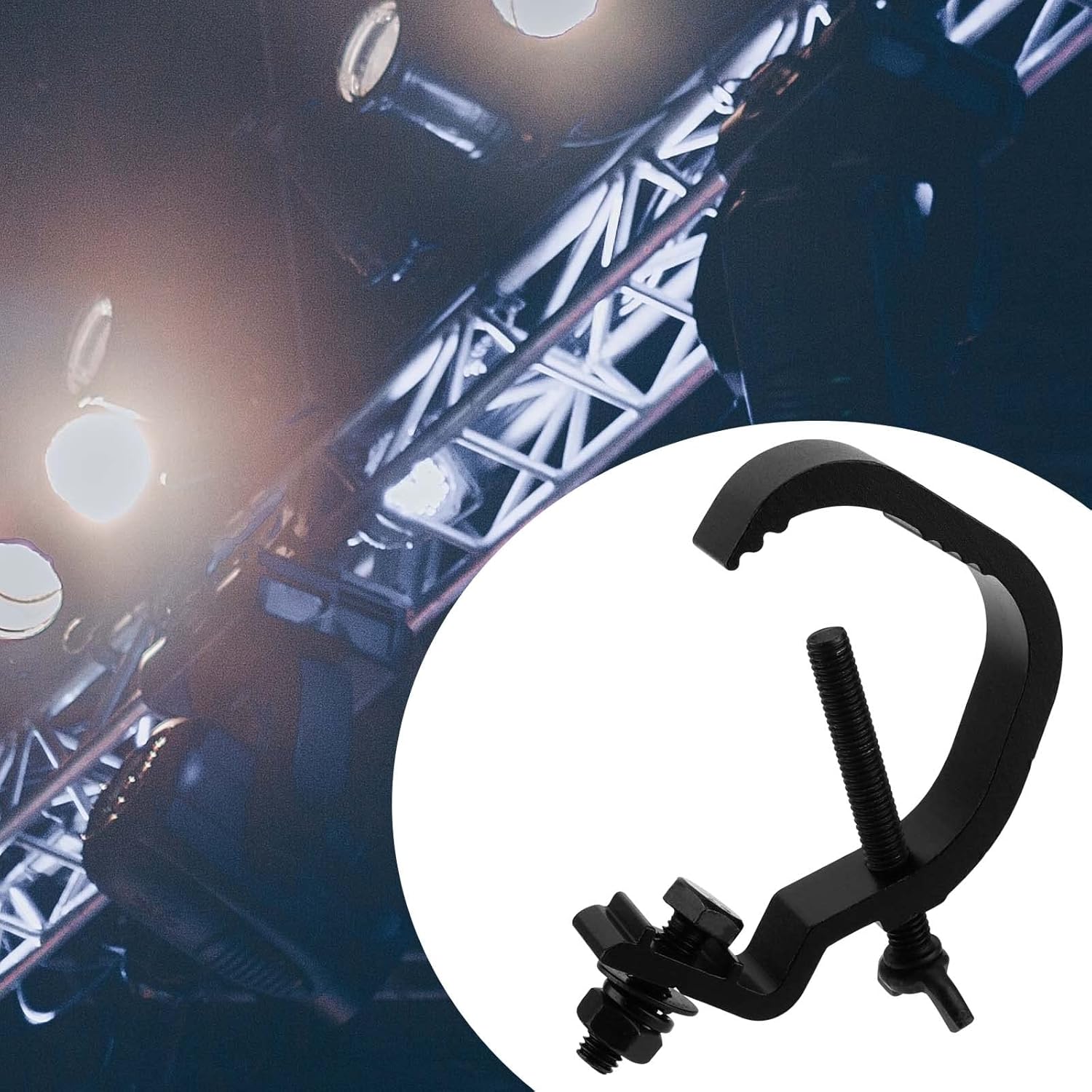 10 Pack Truss Clamp Stage Light Clamp, Professional 1.18-2 Inch Black Aluminum Alloy Truss Clamp for DJ Lighting Par Lights Spot Lights, Fit for 30-50mm OD Tube/Pipe, 44 lb Load Capacity
