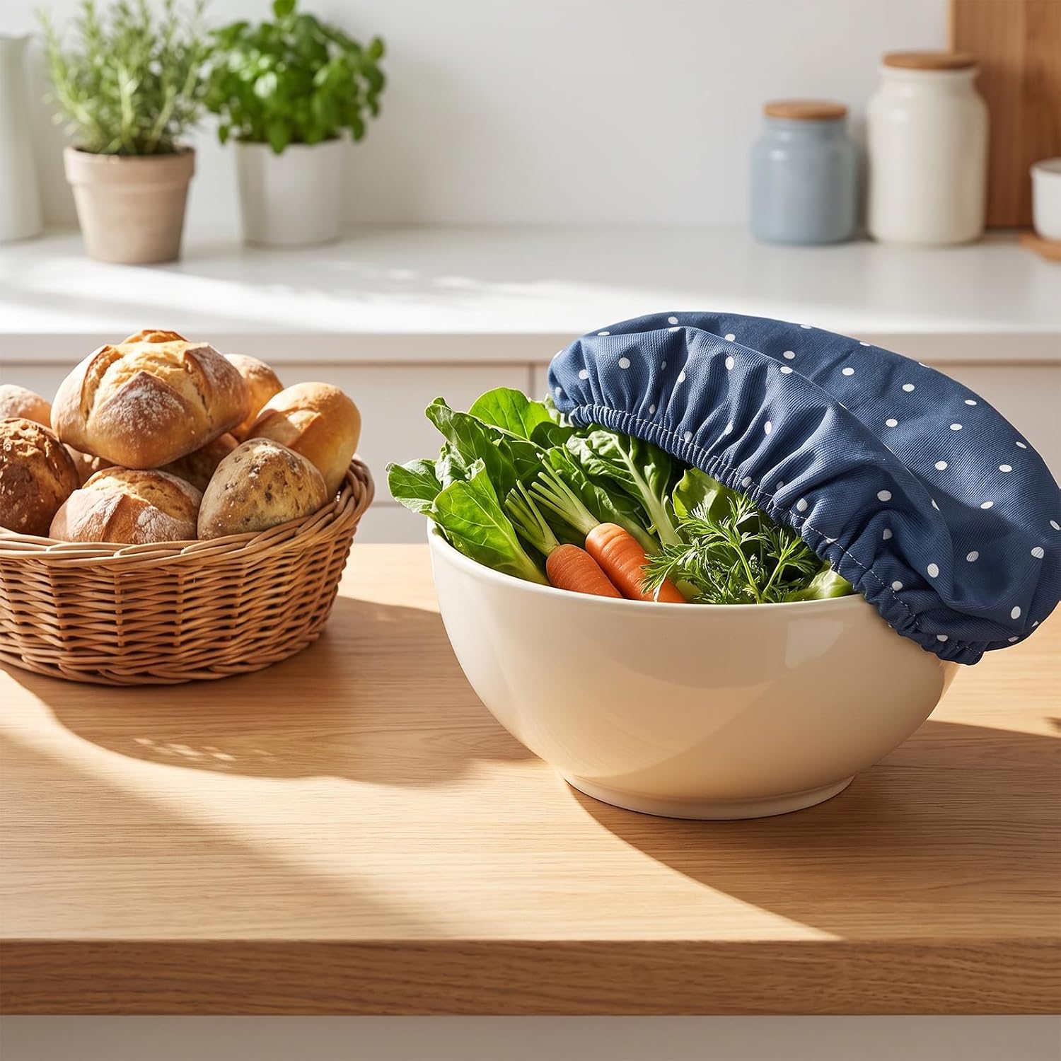 3PCS Reusable Cotton Bowl Covers, Breathable Bread Proofing Cover