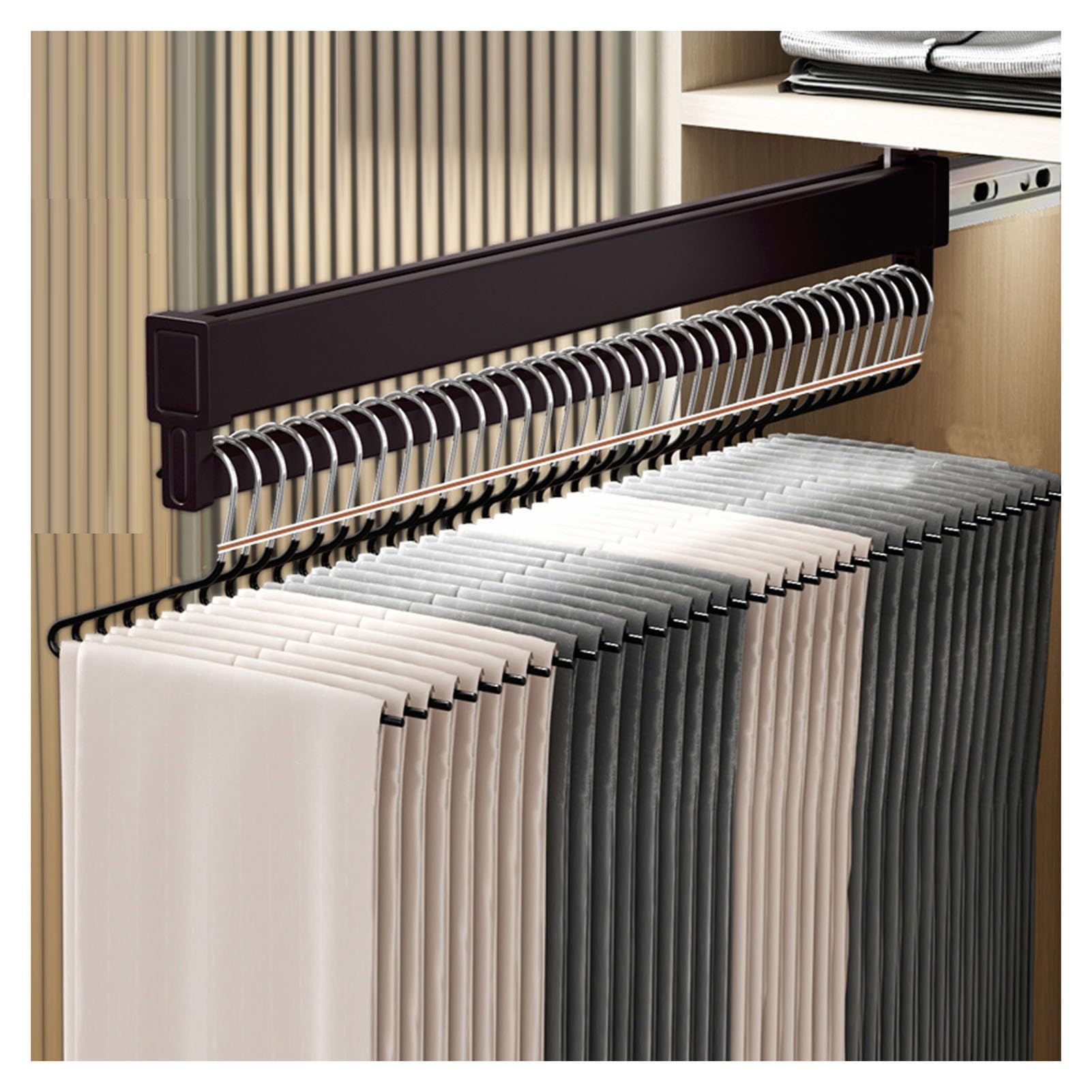 GLETSF Adjustable Clothes Rail 21-56 cm, Extendable Wardrobe Rod for Coats & Trousers, Space-Saving Design, Heavy-Duty Load Capacity 25 Kg, Ideal for Closet Organization,One Color-56cm/22inch