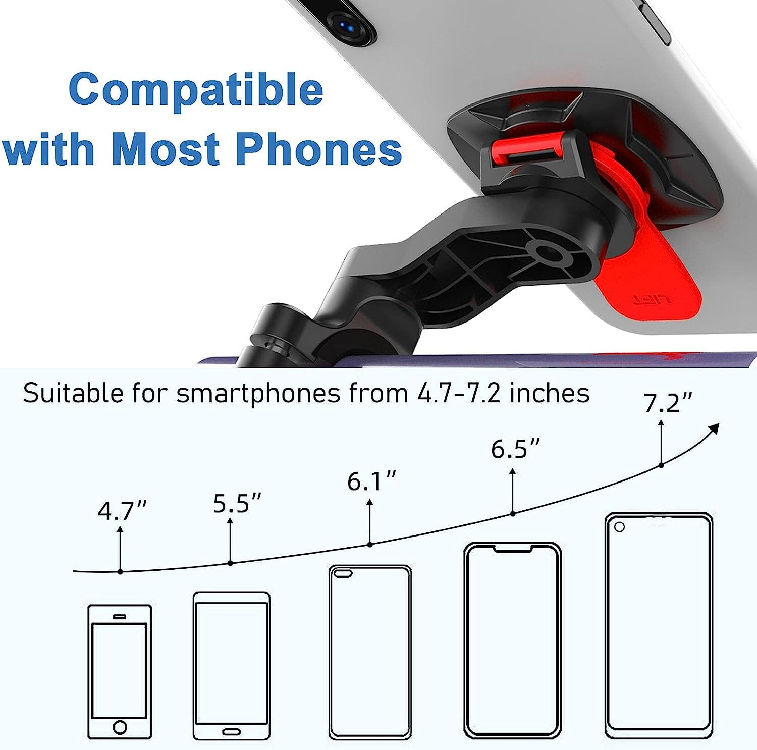 Taomeng Supporto Manubrio per Moto, Porta Cellulare Bici Universale Supporto per Bicicletta E Moto, Supporto Telefono per MTB, Staccabile & Universale Ruotabile A 360 °