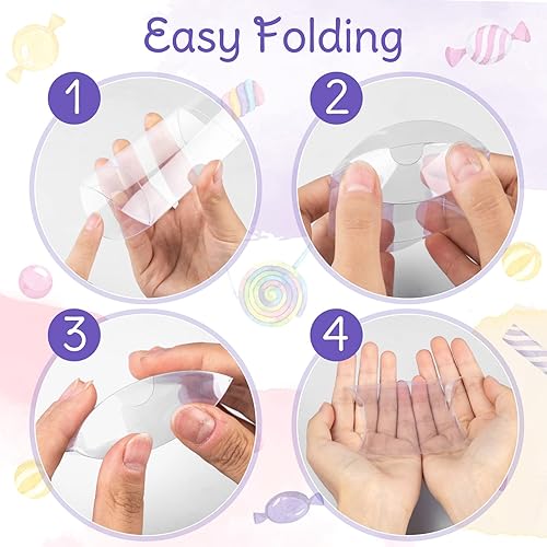 Miniatura 3 de ISKYBOB Paquete de 50 cajas de almohada de plástico transparente para recuerdos, mini cajas de regalo de almohada para golosinas de dulces, caja de