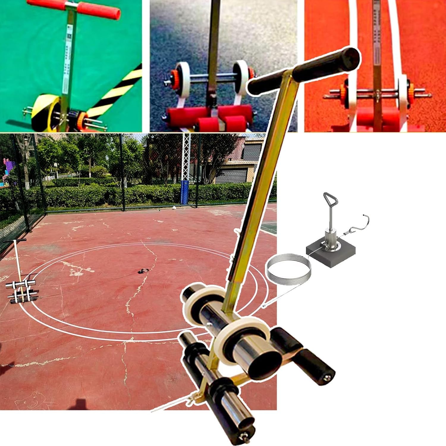 Hand Push Floor Marking Tool, Basketball Court Marking Kit, with Marking Tape Roller, for Driveway, Asphalt Or Concrete, Easy to Use