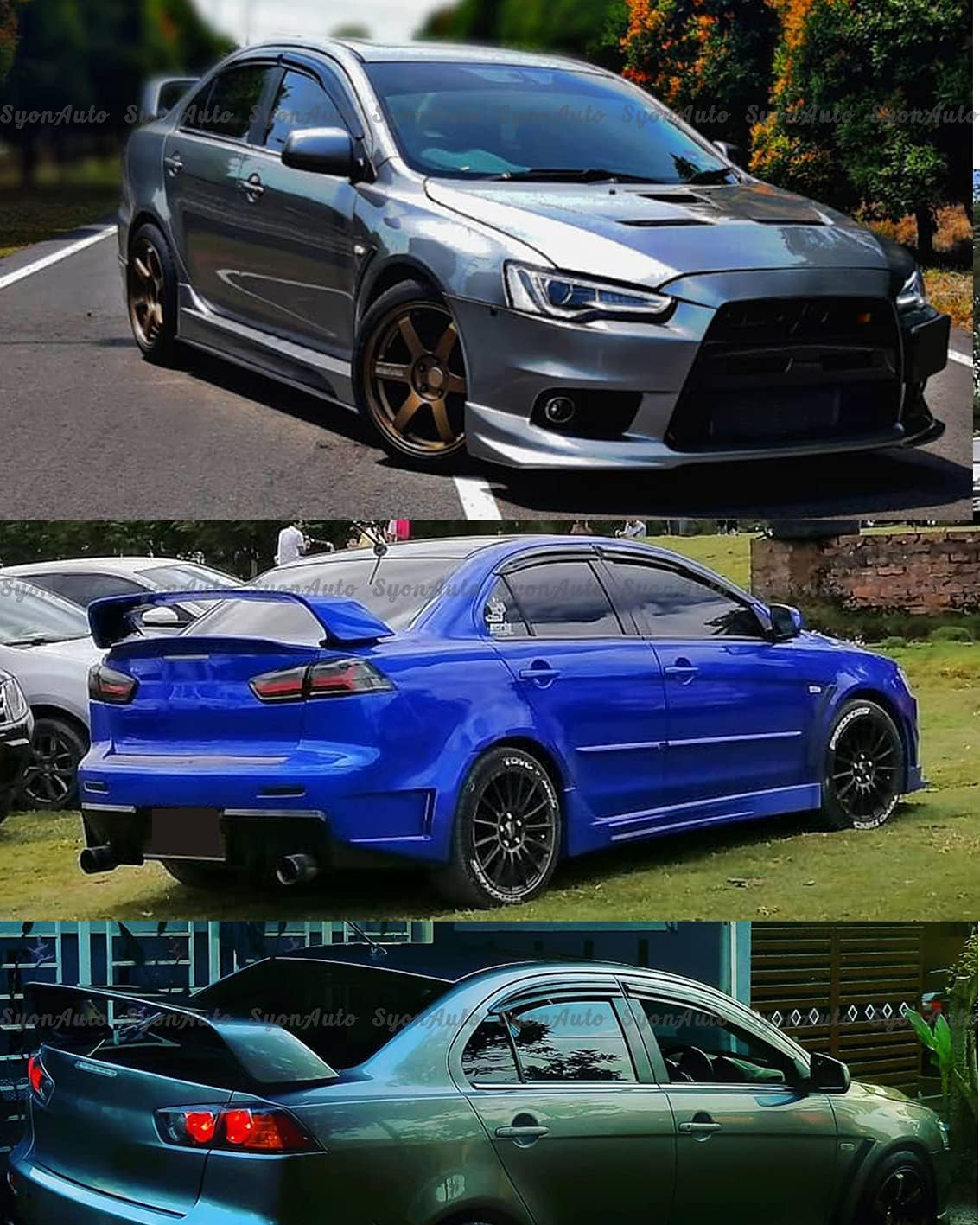 FITS 2008-2017 Lancer EVO 10 MR JDM Mugen Style Window Visor RAIN Guard Deflector