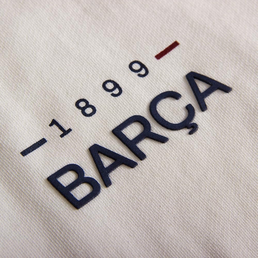 COPA - Felpa con Zip Corta - Uomo - FC Barcelona 1899 - Ecru - 100% Cotone Biologico