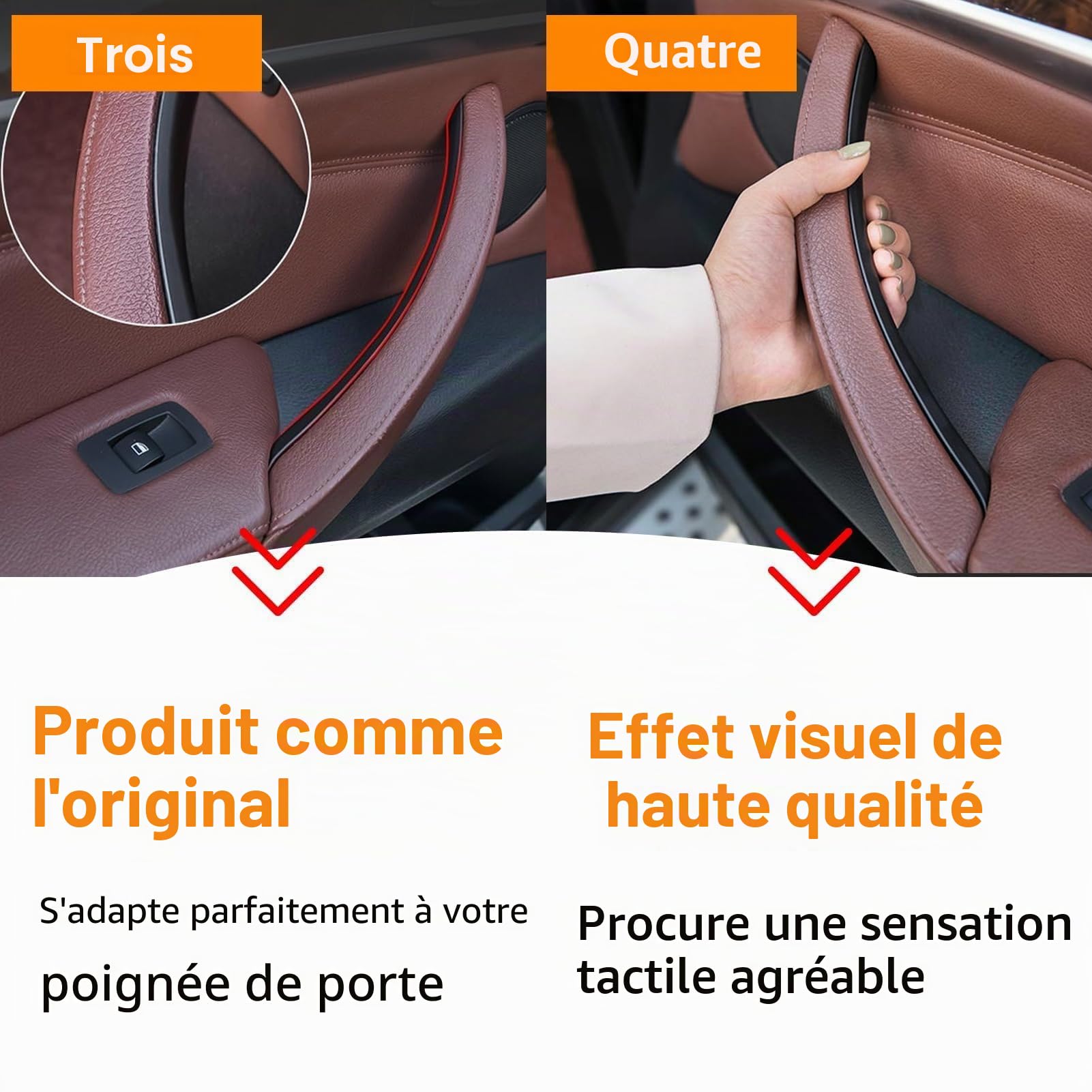 3 PCS Compatible avec Poignee bmw X5 E70 2008-2013,X6 E71/E72 | Poignee de Porte Interieur Gauche + Poignée Droite X5 E70/X6 E71 E72 Poignee Interieure-Noir