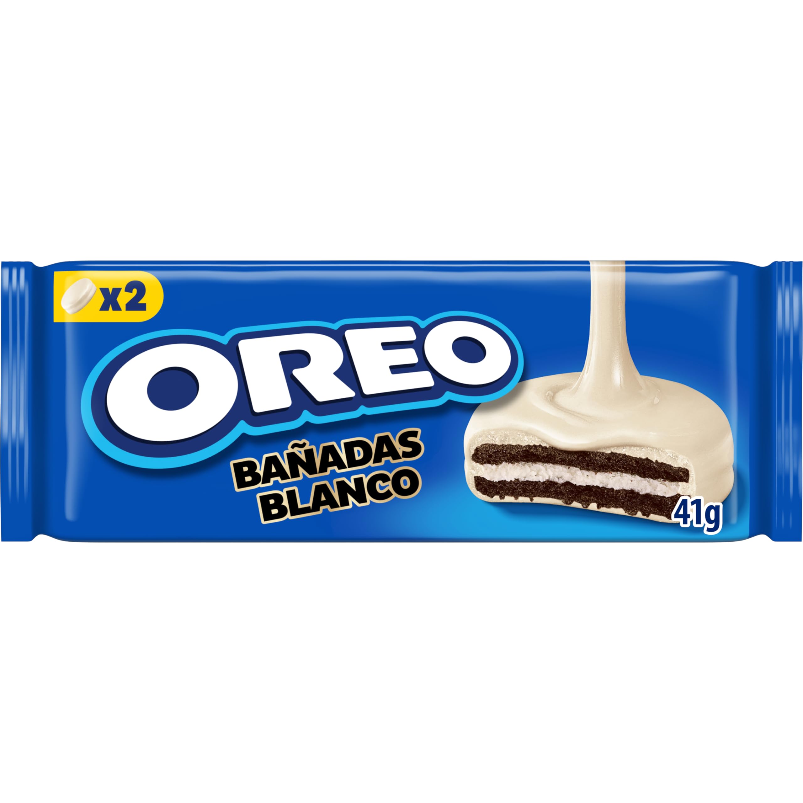 Oreo Banadas Blanco, Biscotti con copertura al Gusto di Cioccolato Bianco, Il tuo Oreo avvolto da una golosa copertura di Cioccolato, 24x41g (24 monoporzioni da 41g)