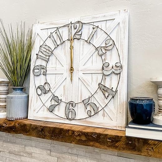 ALBEN 24-Inch Farmhouse Style Clock