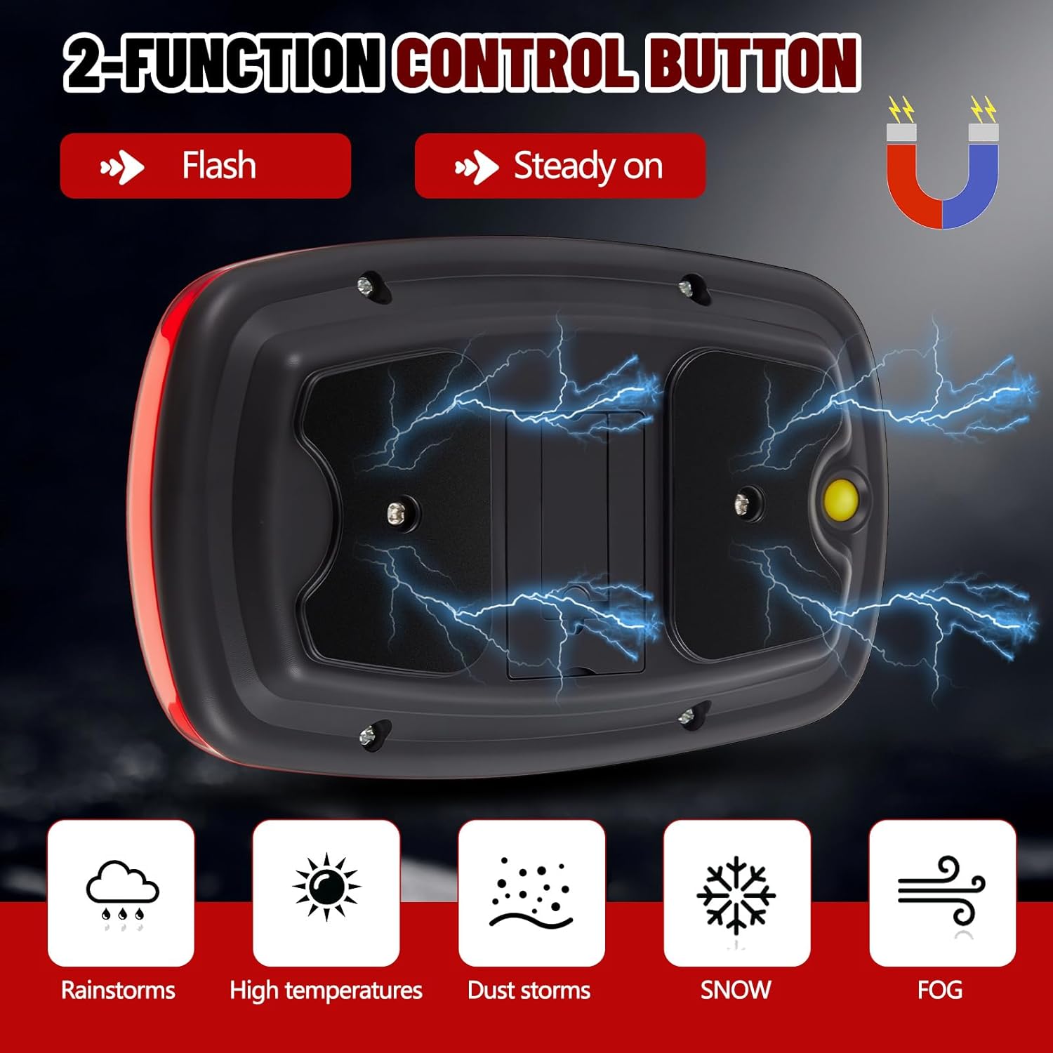 Timtin 2 Pack Wireless Trailer Lights Magnetic Red LED Tail Tow Lights for Towing Trucks RV Car Camper Boat Caravan Portable Turn Signal Brake Running Stop, Battery Powered