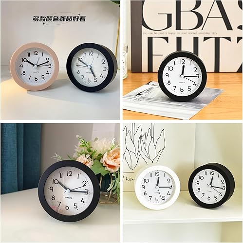 Miniatura 7 de Reloj despertador con luz de fondo, 4.5 pulgadas, bonito reloj de escritorio verde analógico, para sala de estar, dormitorio, mesita de noche,