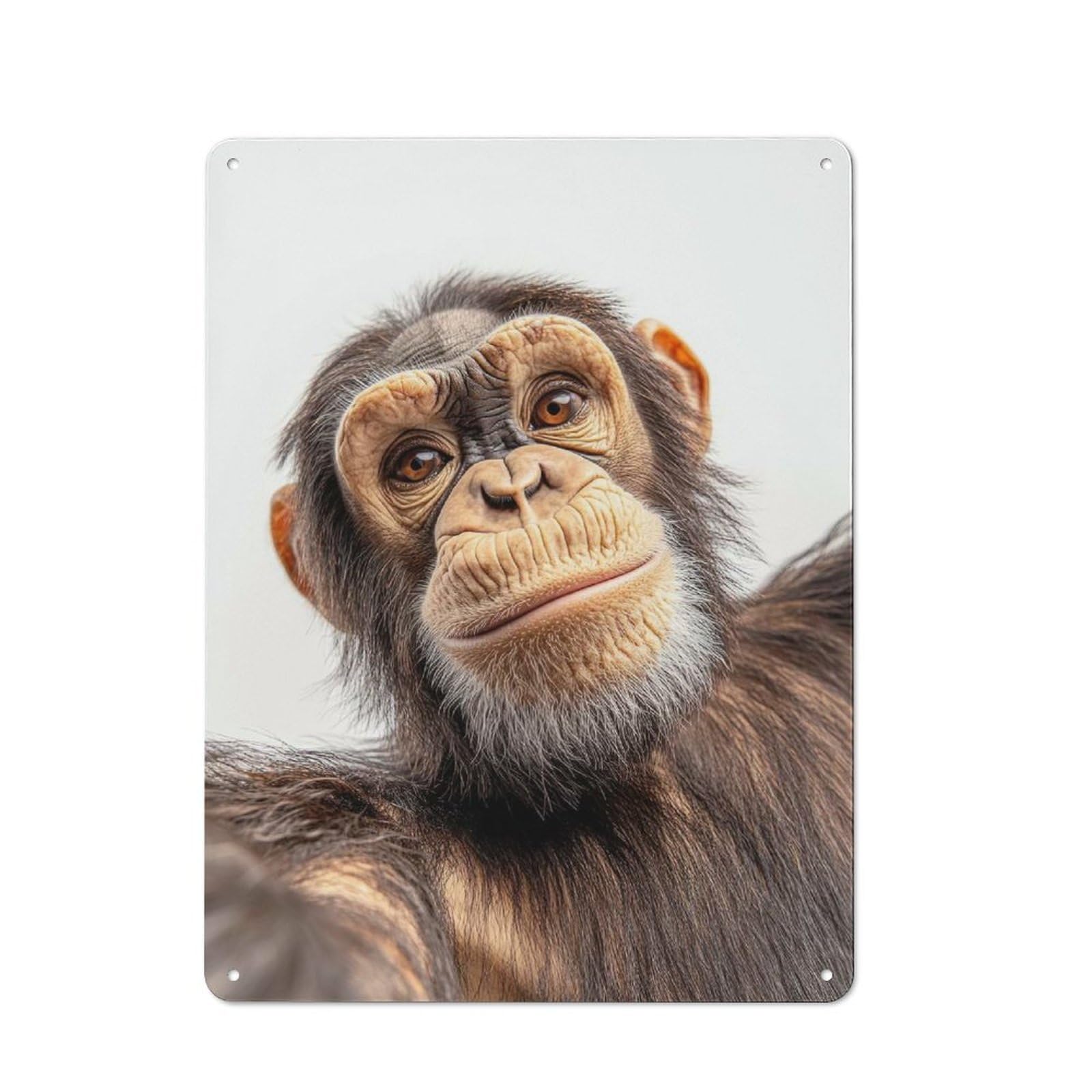 A Chimpanzee Taking A Selfie Kitchen Metal Sign 40x30cm, Country Style Kitchen Wall Decor for Restaurant, Kitchen, Counter Or Breakfast Nook