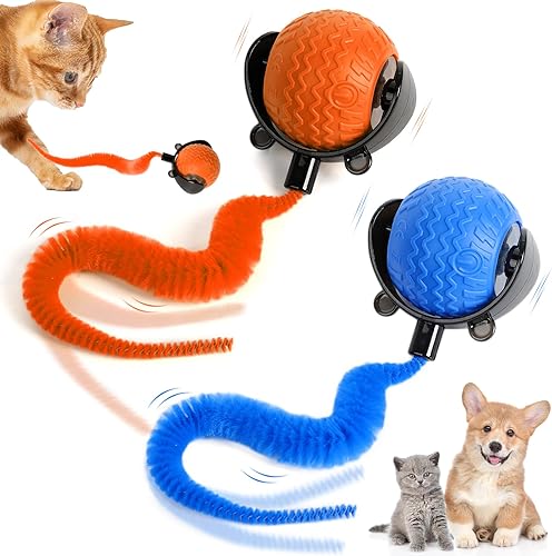 Miniatura 1 de 2 juguetes interactivos para gatos de interior, pelota rápida con cola, bolas de gato móviles automáticas para gatos adultos aburridos de interior,