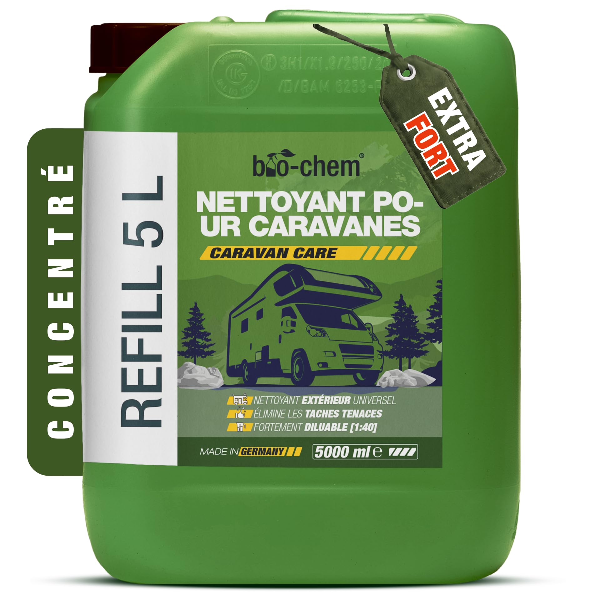 bio-chem Nettoyant pour caravanes 5L | Entretien de véhicules de Camping - Mobilhomes, auvents, Camping-Cars - Nettoyage Surfaces extérieures