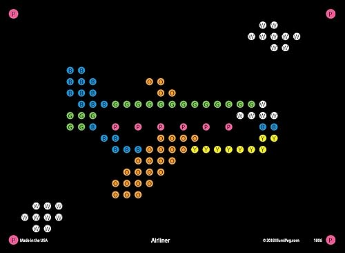 Miniatura 9 de IllumiPeg Things That Go - Plantillas de repuesto para Lite Brite Cube, pantalla plana y Four Share (10 hojas, 7 x 7)