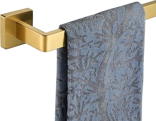 JQK Toallero dorado, 24 pulgadas, acero inoxidable 304 de grosor de 0.031 in, soporte para toallas de baño, soporte de pared dorado cepillado,