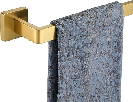JQK Gold Towel Bar, Rounded Edges 29.41 Inch Towel Rack, 304 Stainless Steel Bathroom Wall Mount, Useable Length 27 Inch, TB250L27-BG
