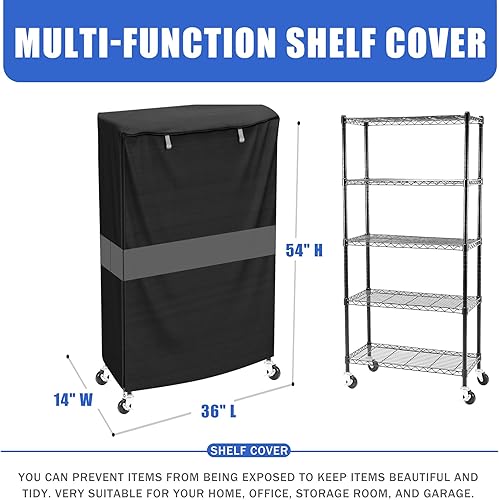 Miniatura 3 de Cubiertas de estante de alambre, 600D, resistente al agua, a prueba de polvo, cubiertas de estante adecuadas para múltiples escenarios como salas