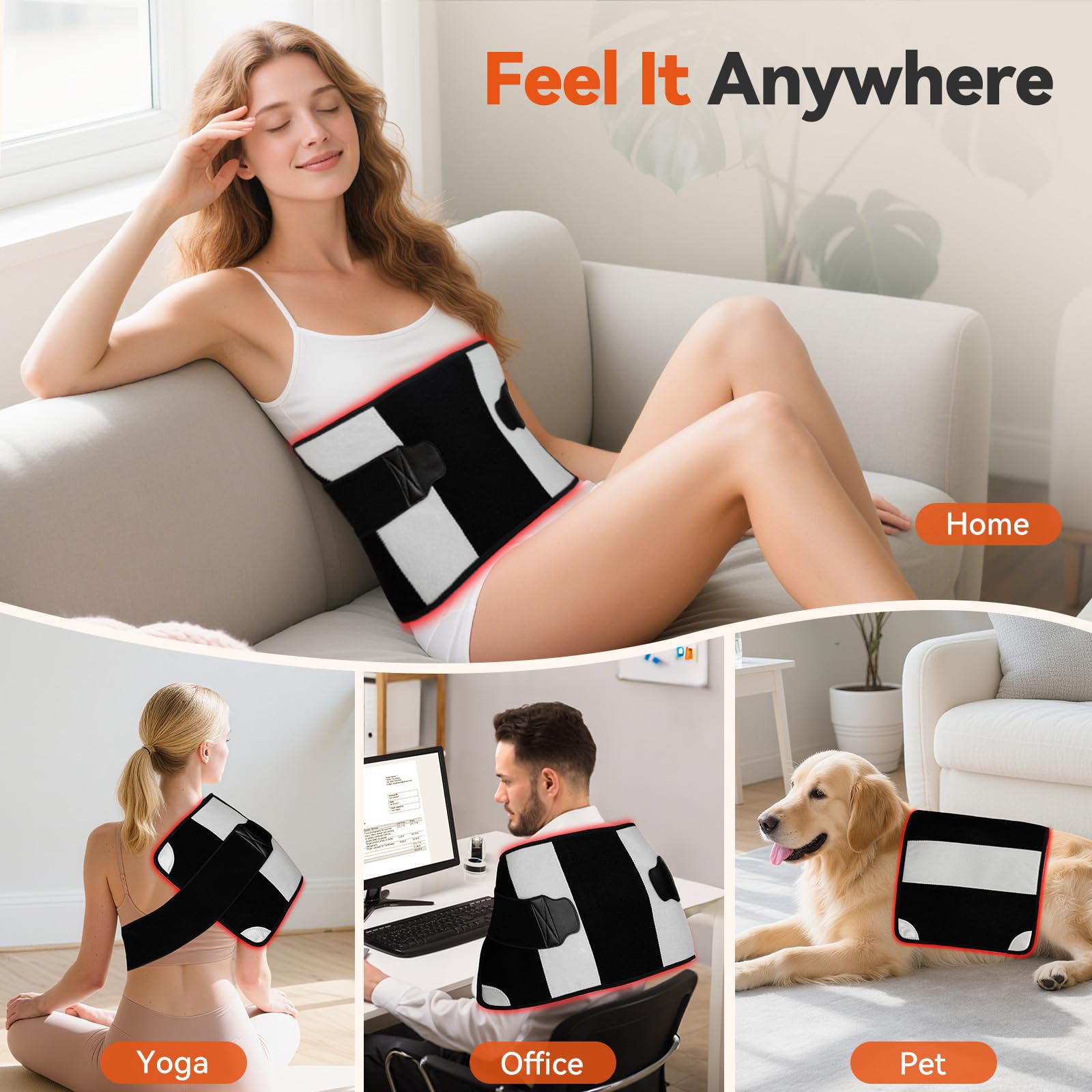 Red Light Therapy Mat for Body 24"x12" with 242 LEDs (726 Chips), 660nm Red and 850nm Near Infrared Light Therapy Pad, 3 Modes, 5 Brightness Levels for Back Waist Legs Abdomen Knee Shoulders