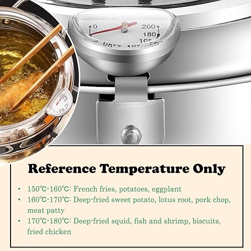 Miniatura 5 de Freidora olla freidora japonesa mini olla de acero inoxidable Olla de temperatura controlada Tempura Sartén Termómetro Cocina de inducción Ollas