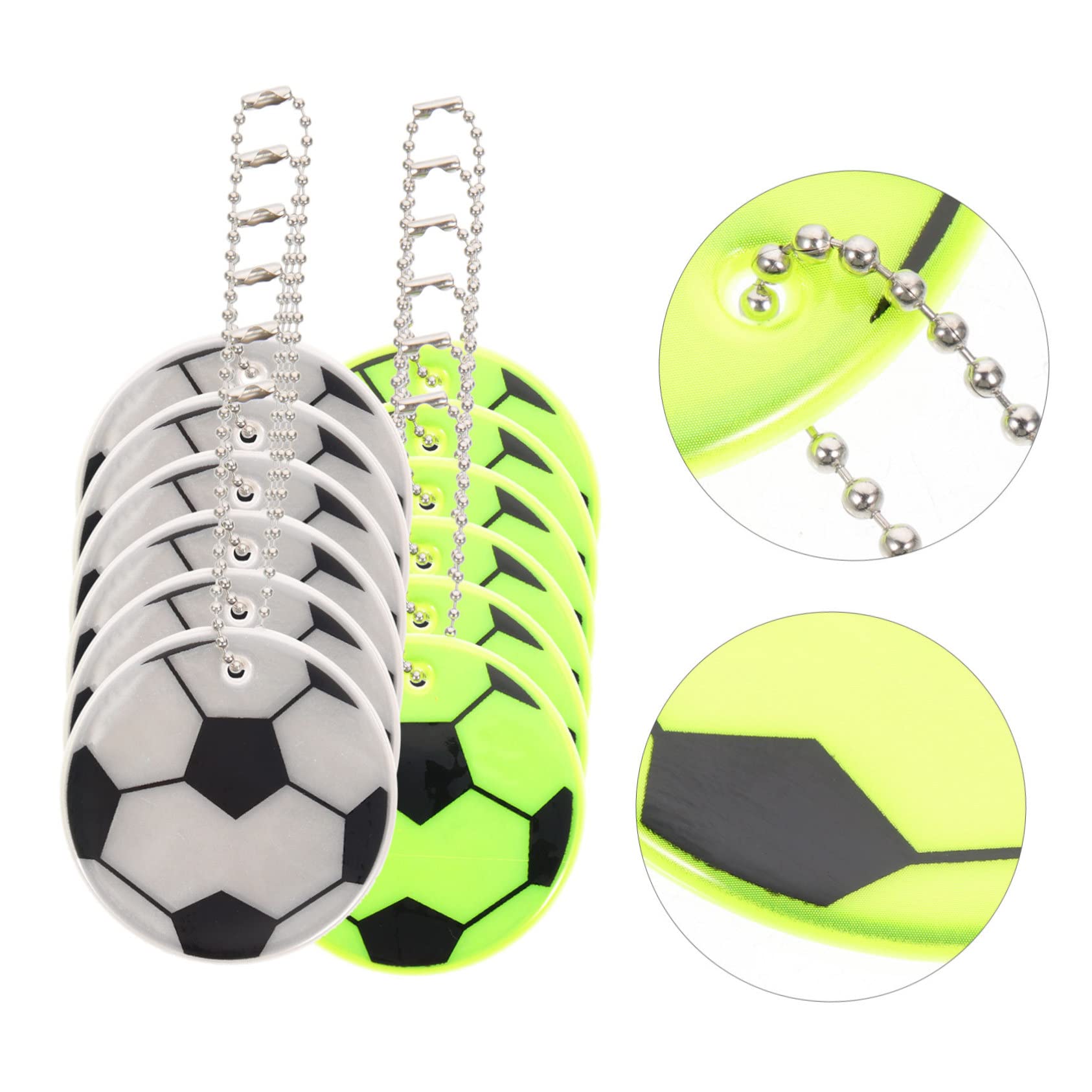 INOOMP Fußball reflektierende Anhänger Fußball-Belohnungsschlüsselanhänger Rucksack-Anhänger rückstrahler anhänger fussmasagegäret Gefälligkeiten für Sportpartys Rucksackanhänger