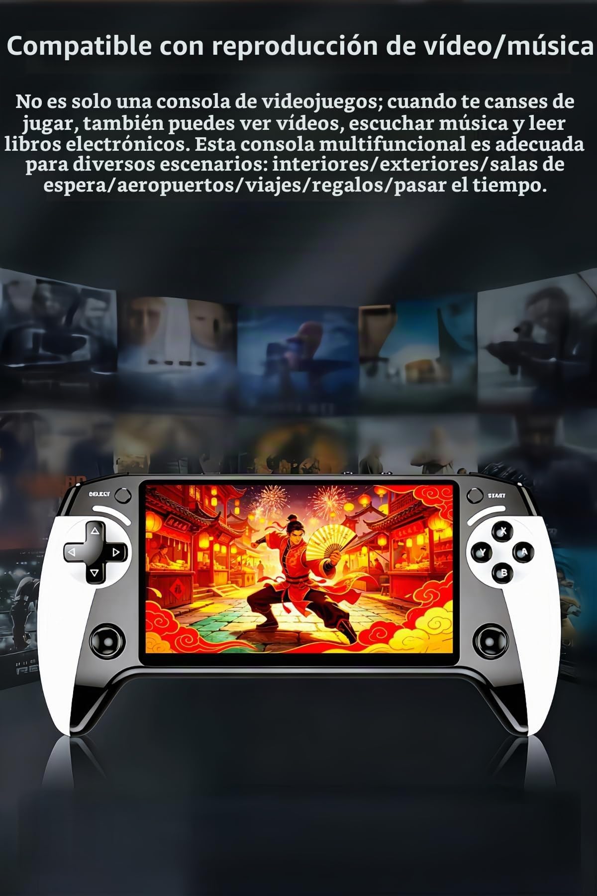 JXD 5.5 Pulgadas Consola Portátil de Videojuegos Diseño de Mando Emulador Múltiple 6200 Juegos Retro Dispositivo MP3 MP4 para Interiores, Exteriores y Viajes Regalo Ideal para Festivales