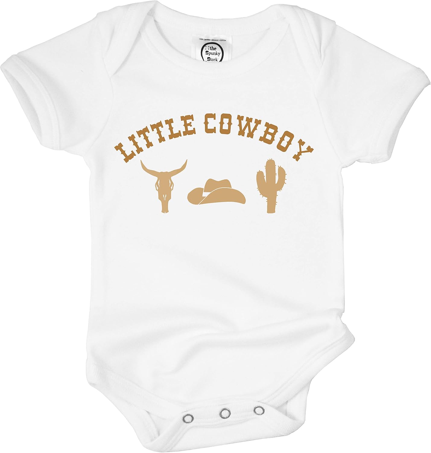 The Spunky Stork Baby Boys Cute Western Cowboy Hat Organic Newborn Bodysuit