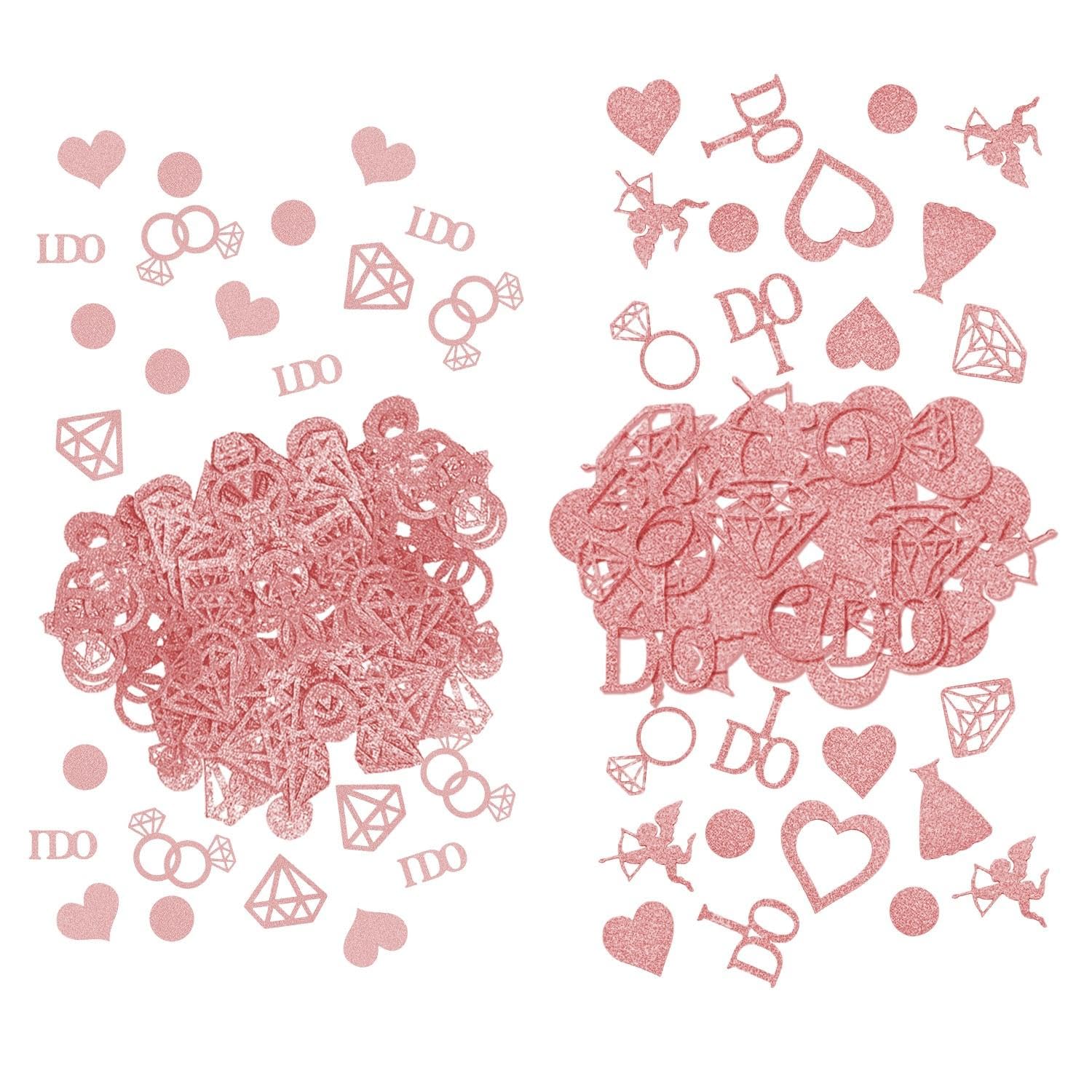 RNSKFG 200 Pieces Wedding Ring Confetti, Glitter Diamond Confetti, Wedding Table Top Decorations, Party Throw Confetti.