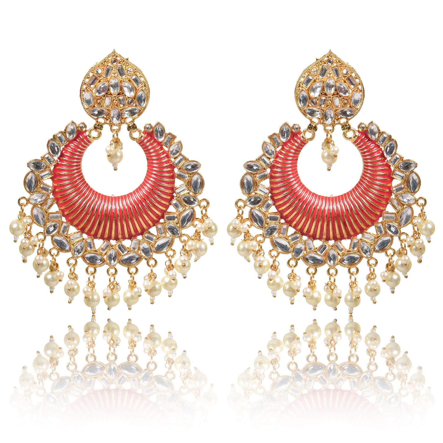 Nilus Collection Big Chandbali Jhumka Wedding/Festive Collection for Women (Maroon & Purple) (B0CYPQLNYH) Amazon Price History, Amazon Price Tracker