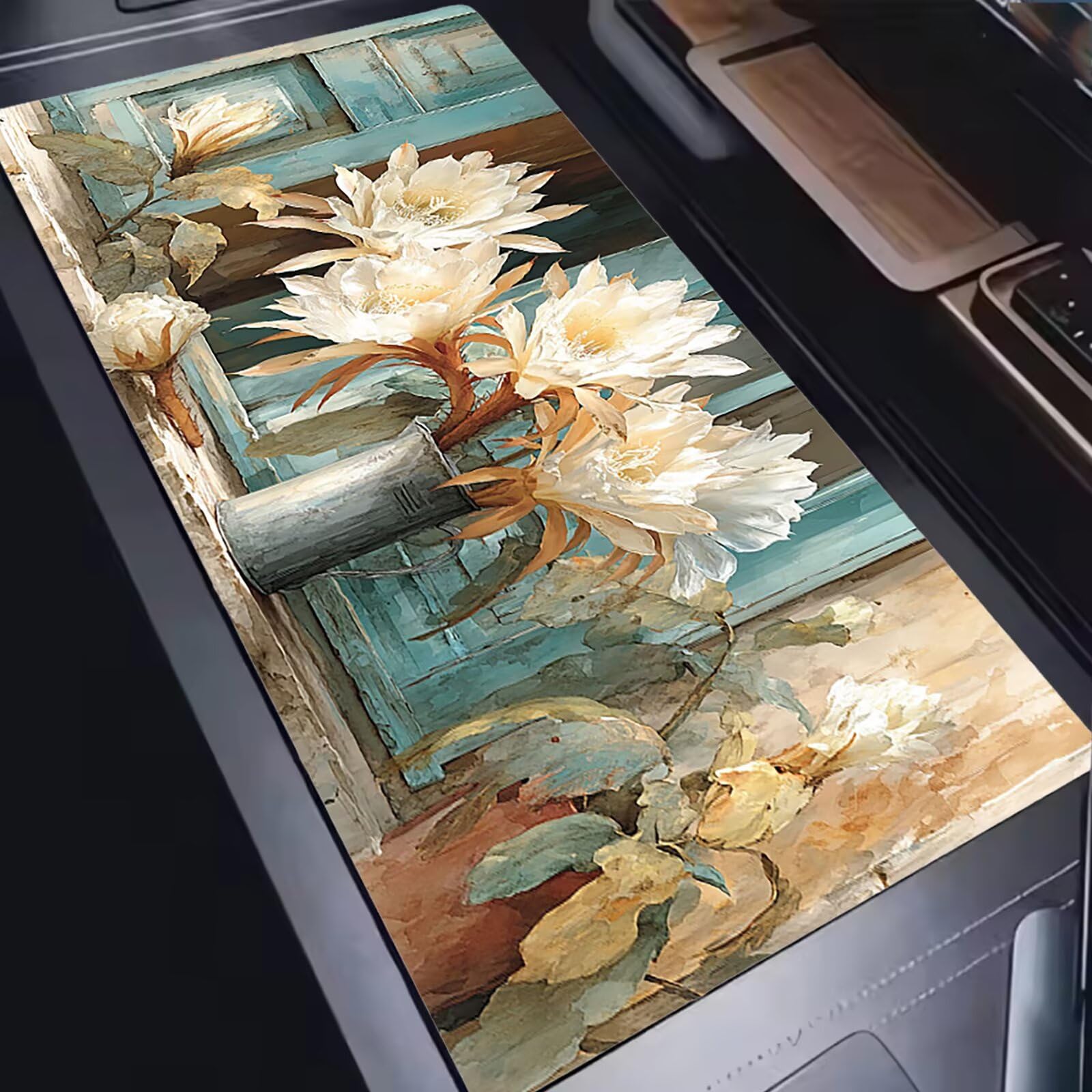 Podkładka pod mysz 1200 x 600 mm Podkładka pod mysz dla graczy, bardzo cienka podkładka na biurko Antypoślizgowa gumowa podstawa zmywalna ulepszona prędkość dla PC, komputera, roboczego białe odcienie