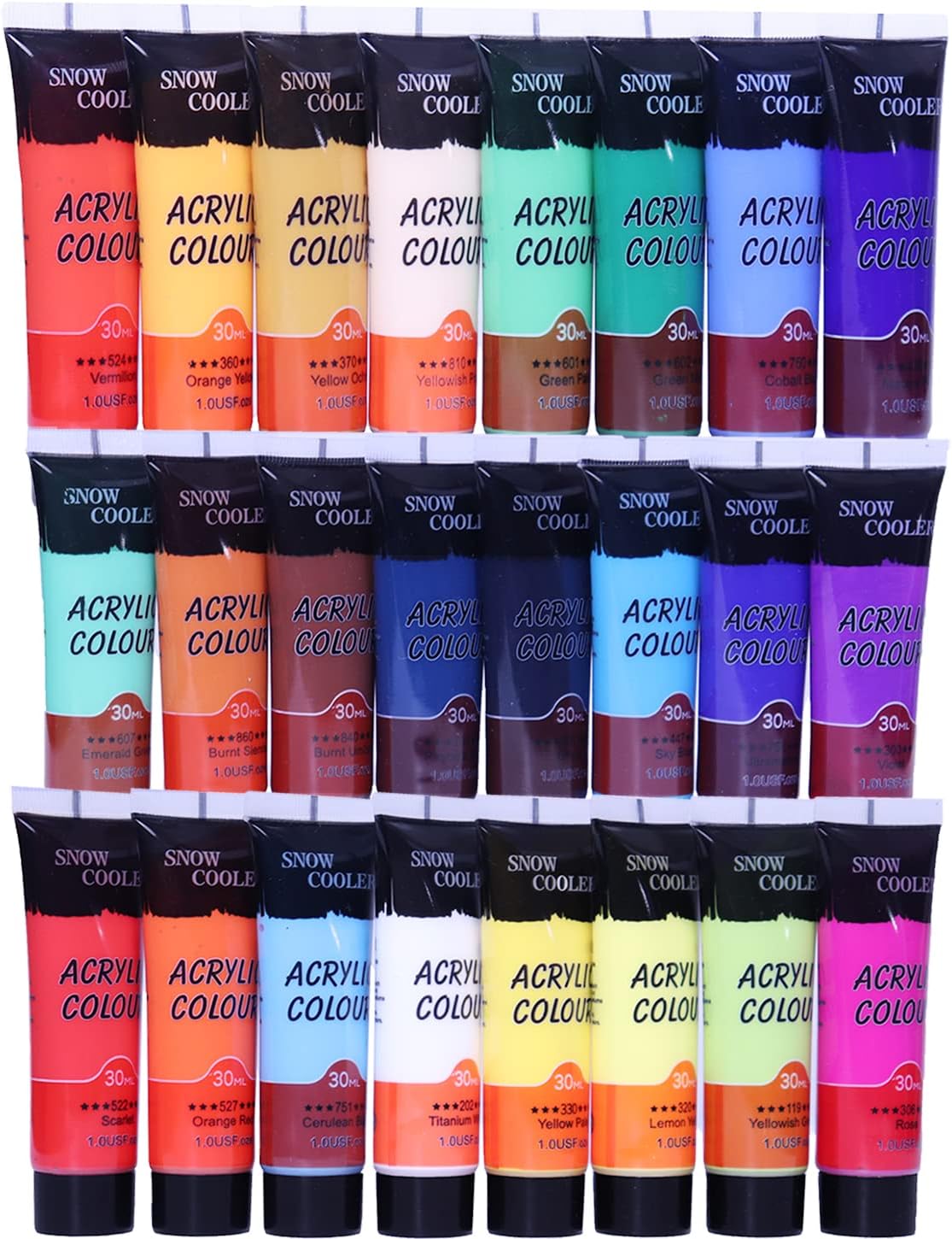 SNOW COOLER Acrylic Paints Acrylic Paint Sets 24 Colors 30ml. Art Craft Paint Non Toxic-No Fading-Fast Drying-Rich Pigment,. Perfect Gifts for Artists Adults Students Kids. Paint Set for Canvas Craft Wood Painting