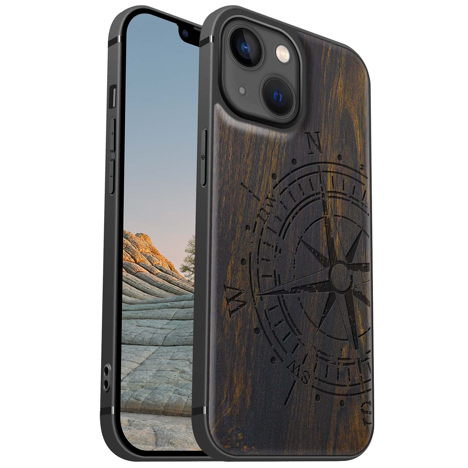 Coque bois iPhone 13 Mini aimantée pour baroudeurs urbains