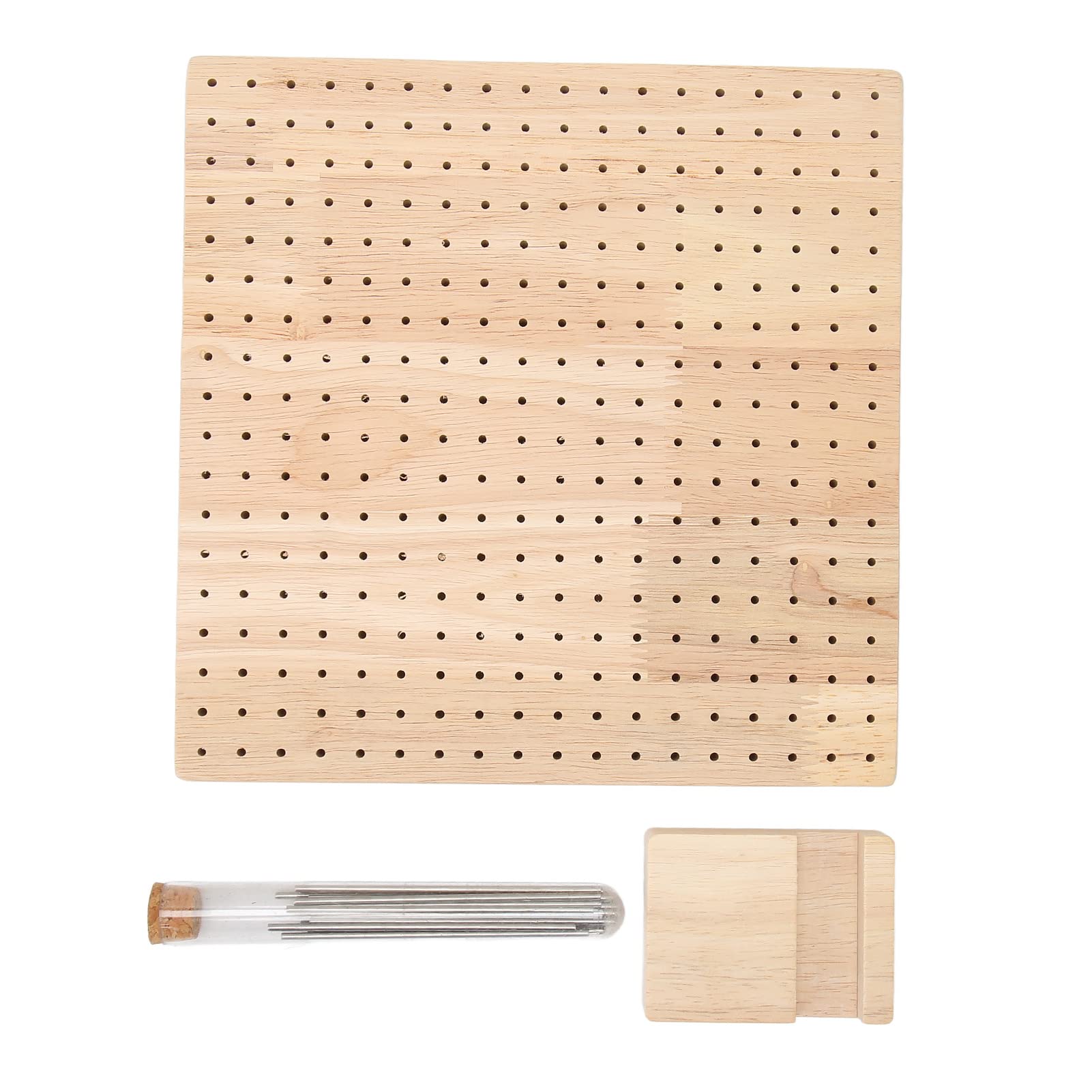 Wooden Blocking Board Polished Rubber Wood with Steel Pins Handcrafted Knitting Board for Crocheting