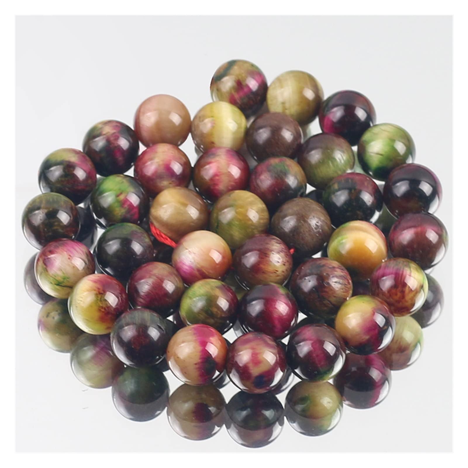 Kolekcje domowe Naturalny kryształ szorstkie okrągłe koraliki z kamienia smoka krew luźne jadeitowe koraliki do produkcji biżuterii DIY akcesoria do bransoletek 6/8/10 mm 15 cali nici dekoracja domu