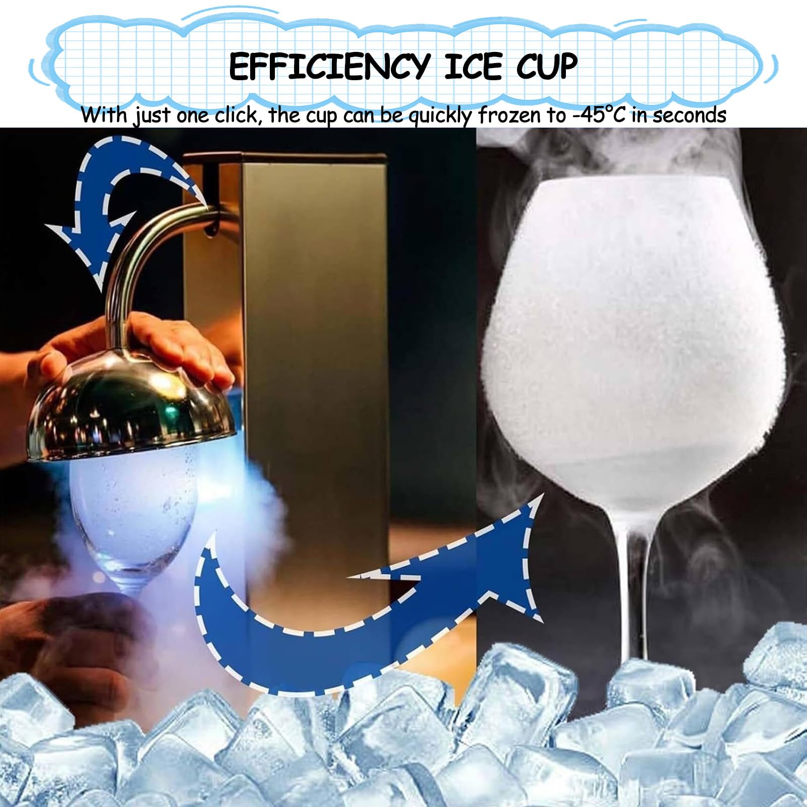 Instant Glas Froster Chiller mit Multicolor LED Licht, Mini Glas Chiller, Gefriert Gläser auf -45 ° C, für Bars, Restaurants, Clubs, Hotels