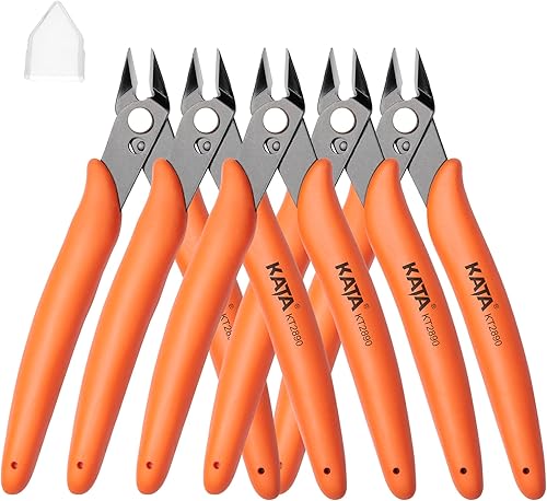 Vista 27 de KATA Cortadores de alambre micro de acero inoxidable, cortador de descarga electrónica de precisión y alicates de corte lateral para electrónica