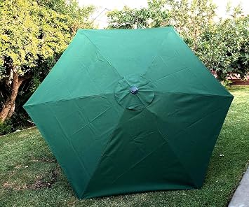 BELLRINO DECOR 7.5 ft 6 Ribs Replacement " STRONG & THICK " Patio Umbrella Canopy Cover Canopy Only GREEN-75