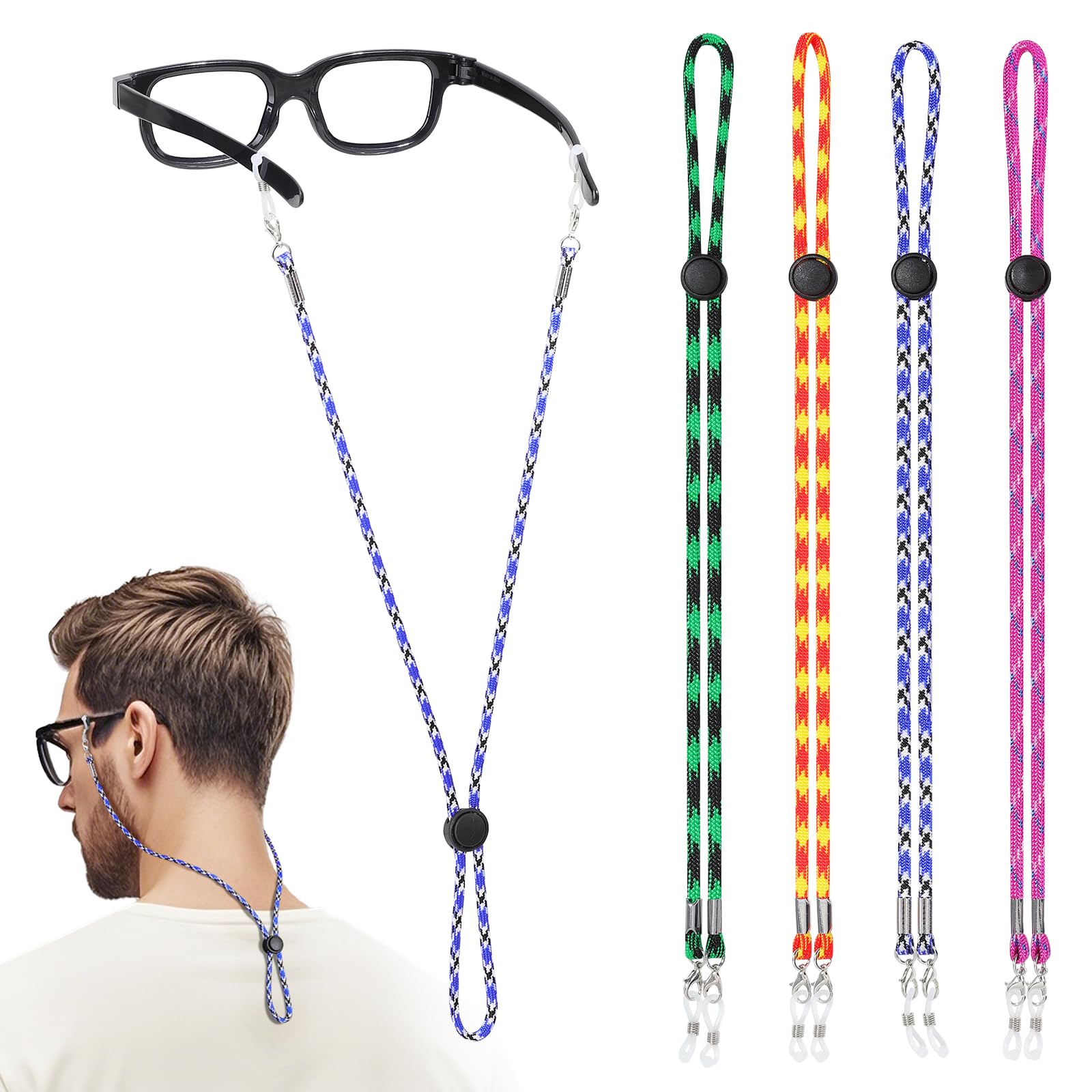 Cheeroyal 9-Pack Glasses Straps – Adjustable Soft Nylon, Non-Slip Eyewear Retainer For Reading, Sports, Outdoor 1 thumbnail image