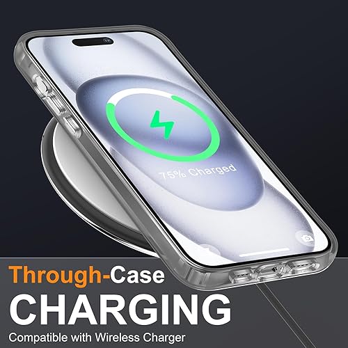 Vista 67 de MOCCA Funda transparente compatible con iPhone 15, no amarillea, compatible con carga inalámbrica, delgada, a prueba de golpes, transparente, a