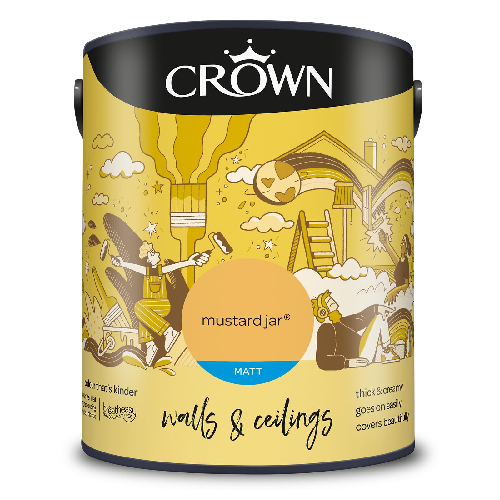Crown Mustard Jar ® 5L Walls & Ceilings Matt Emulsion
