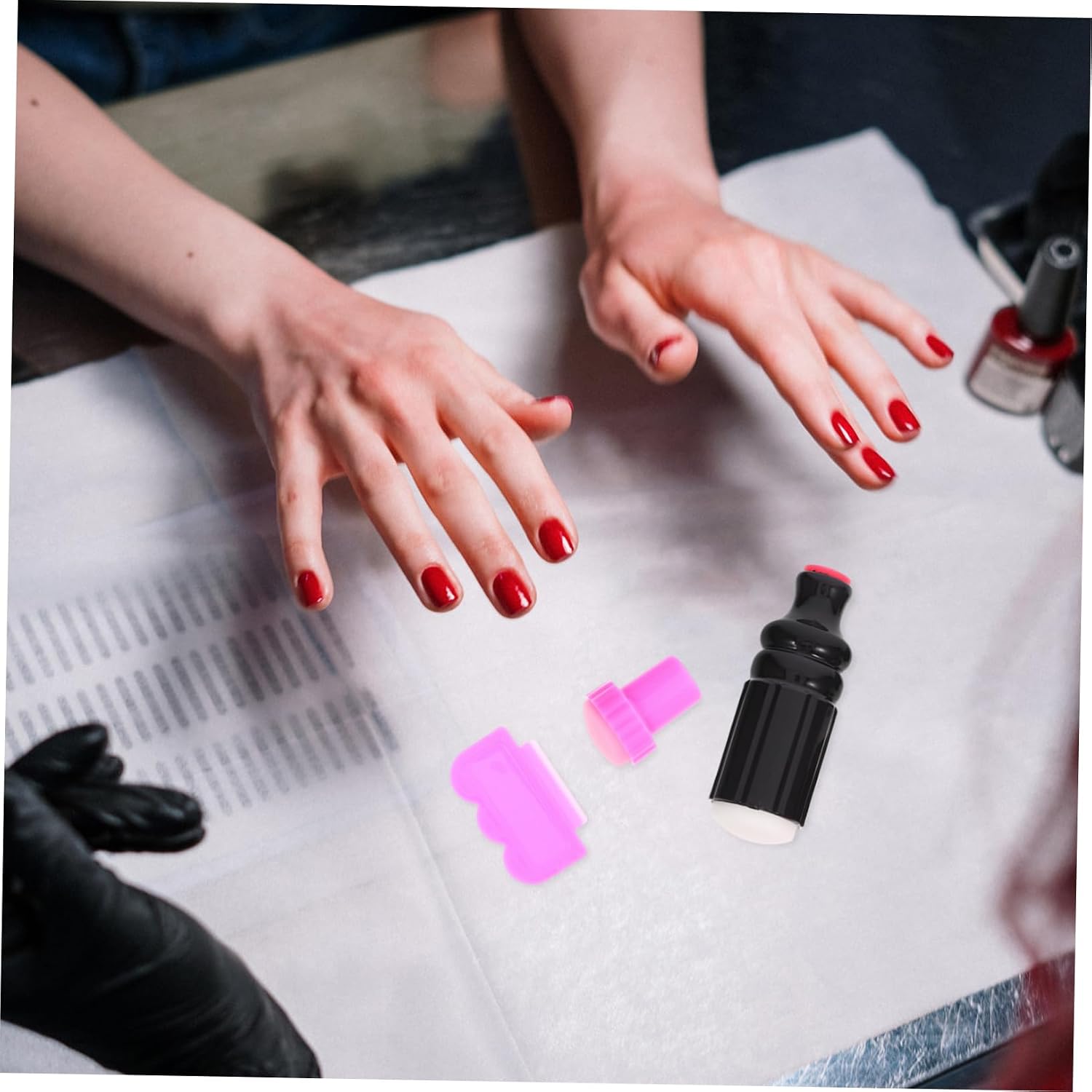 7pcs Nail Art Stamper Scraper Set Nail Stamping Tools for Home Kit Professional Manicure Kit