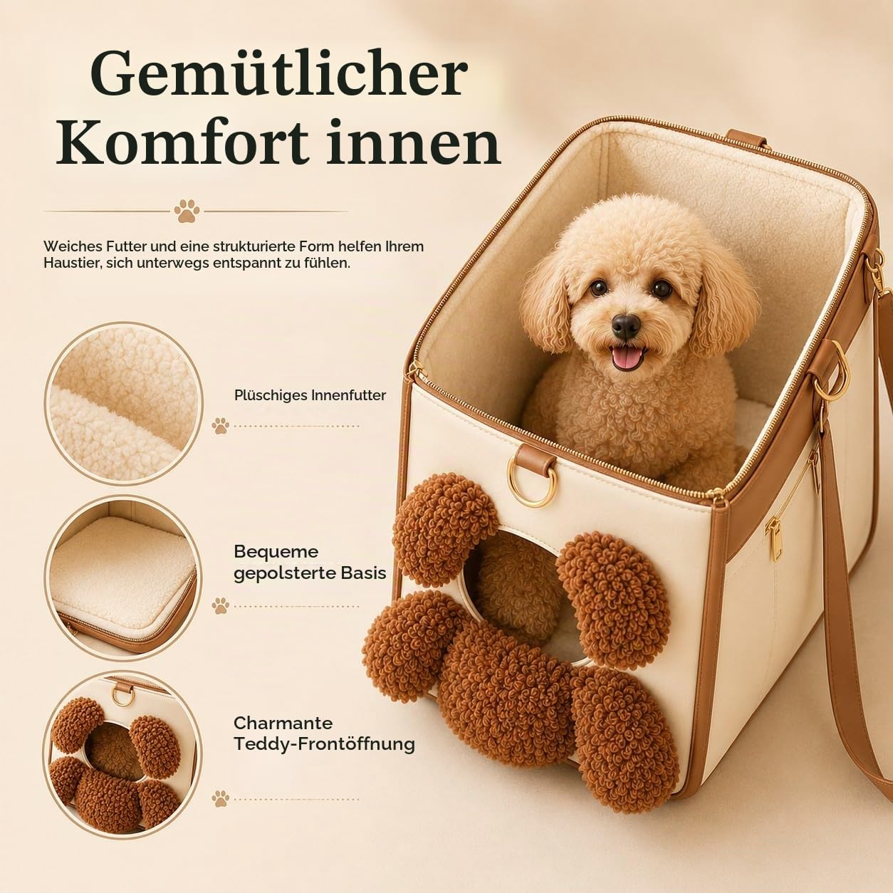 Hundetasche Tragetasche für kleine Hunde und Katzen (M)