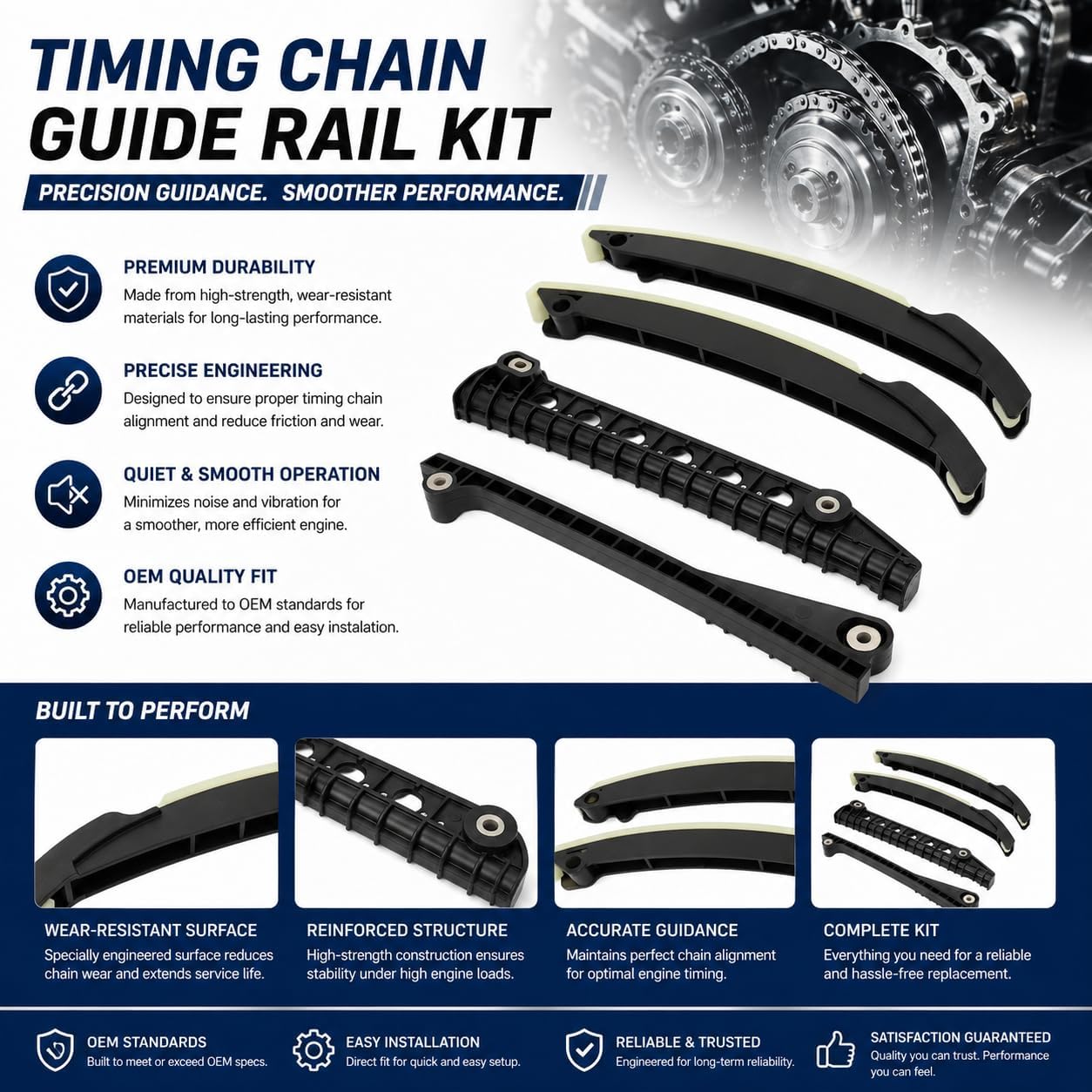 5.4L Timing Chain Kit Compatible with 2004-2010 Ford F150,2005-2010 F250/F350 Super Duty,2005-2014 Expedition, 2005-2014 Lincoln Navigator,2006-2008 Mark Replace TK6068 9-0391SB 5L3Z-6268-A