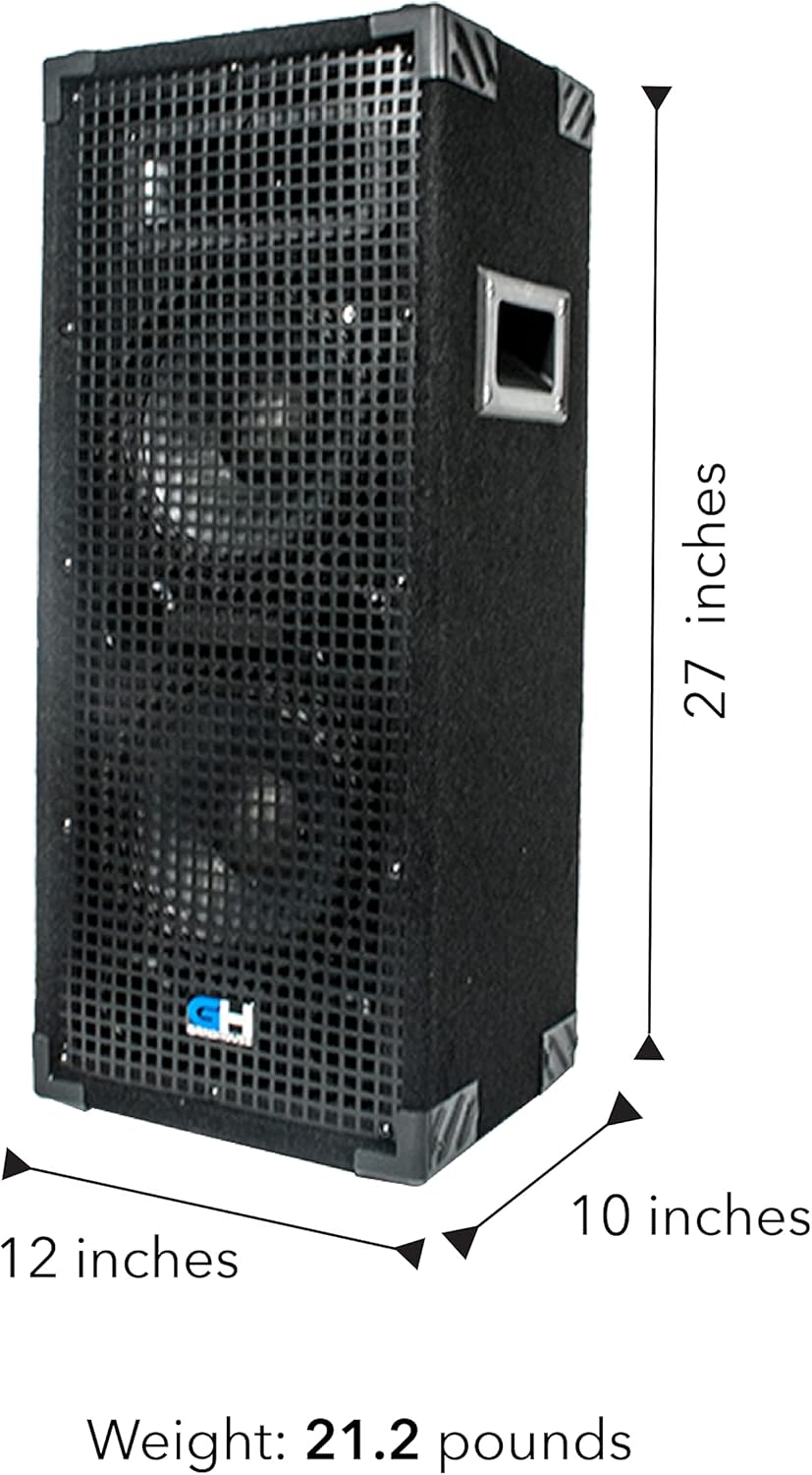 Grindhouse Speakers - GH28L - Passive Dual 8 Inch 2-Way PA/DJ Loudspeaker Cabinet - 900 Watt Full Range PA/DJ Band Live Sound Speaker