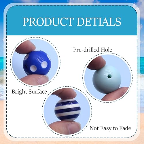 Miniatura 3 de 50 cuentas de goma de mascar, cuentas de vaca de 0.787 in a granel, cuentas focales de 0.78 pulgadas (0.787 in), cuentas redondas para hacer joyas,