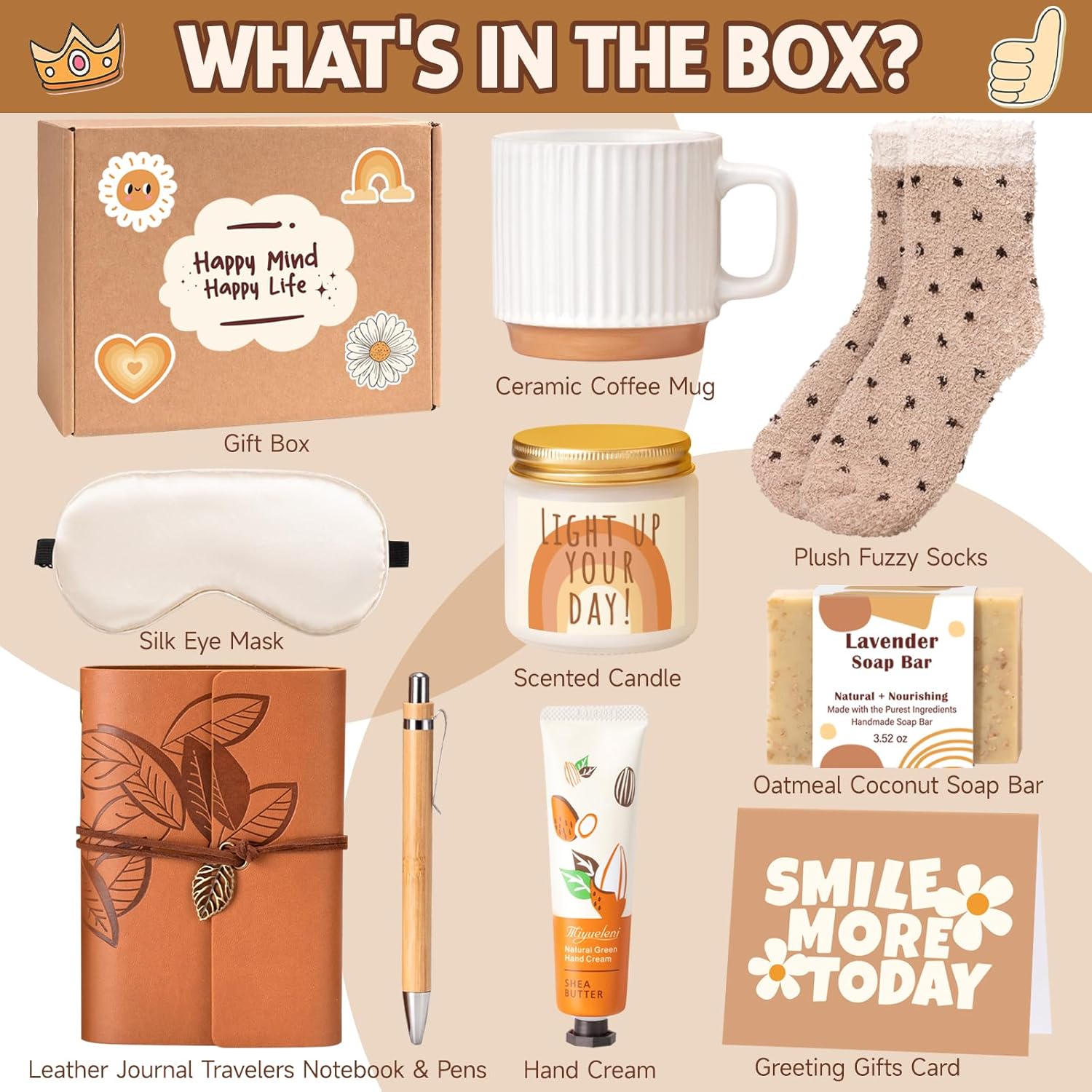 Gift Baskets for Women, 9pcs Unique Happy Birthday Gifts for Women, Thank You Basket Christmas Ideas Box w/Coffee Mug Her Mom Friend Teacher Coworker, Best Employee Appreciation Gifts - Image 3