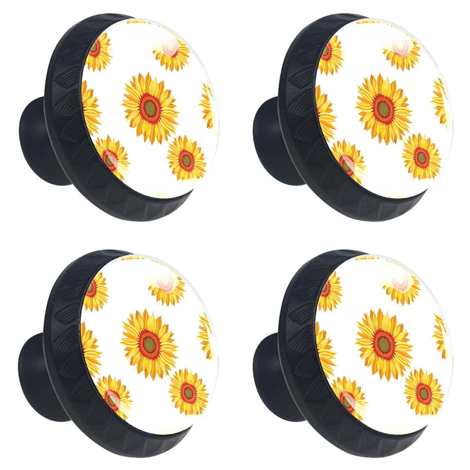 Boutons de placard en verre de haute qualité avec détails tournesol 30mm