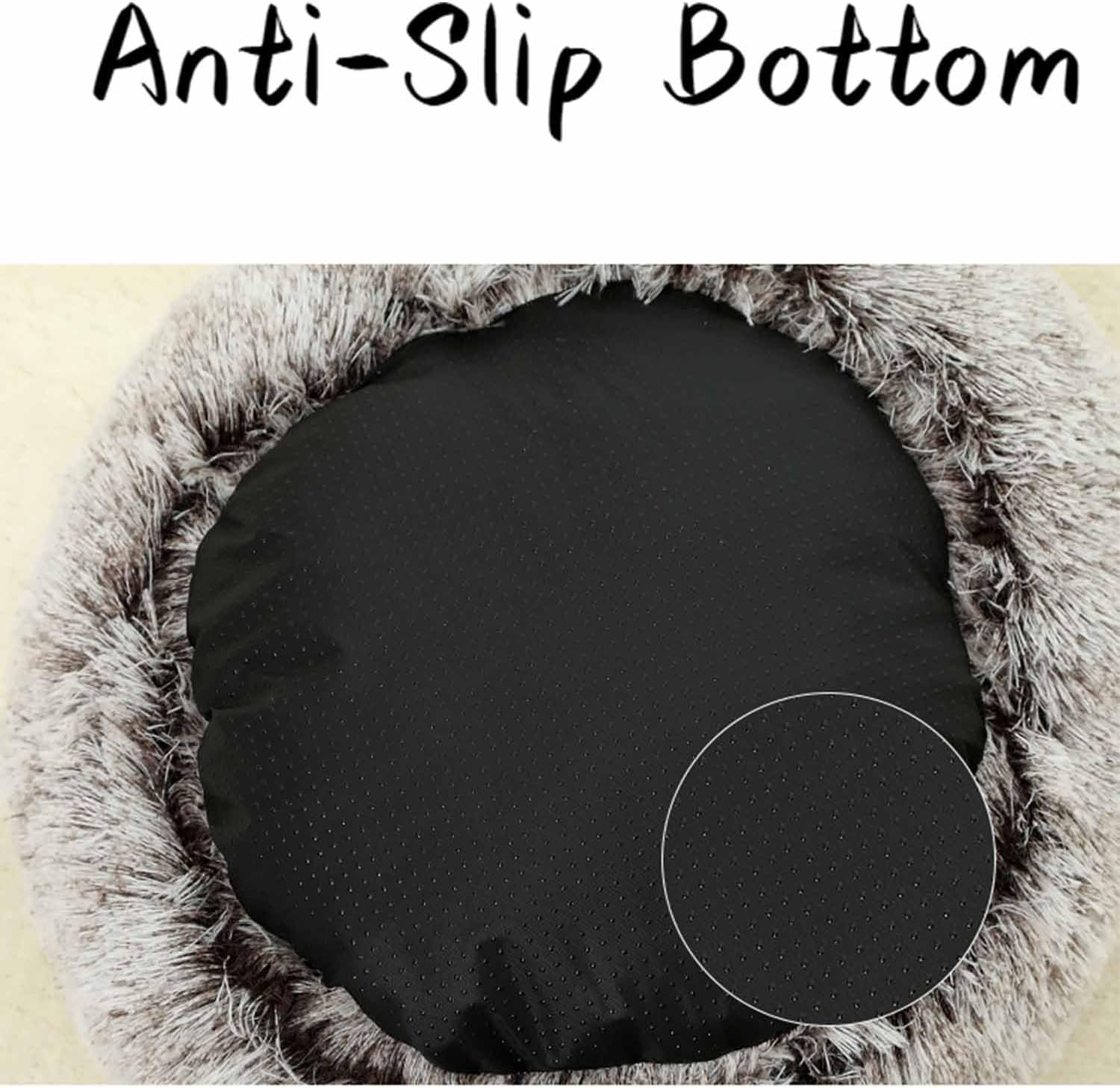 Fauven Calming Seashell Bed, Soft Cat Nest Bed, Lapcatz Nest Bed, Thickened and Warm Anti-Slip & Washable Fluffy Cat Bed for Small and Medium Dogs Cats (Coffee, 50cm)