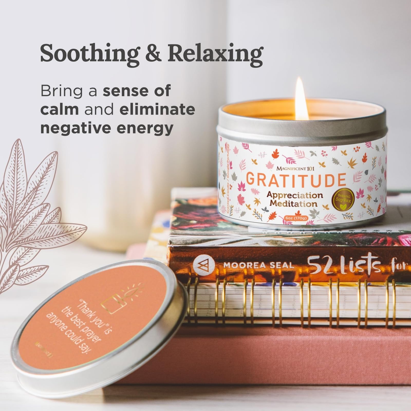 Candela All'aromaterapia Magnificent 101 Puro Amore - Cera Di Soia Con Lavanda E Salvia Rosa Per San Valentino - 5