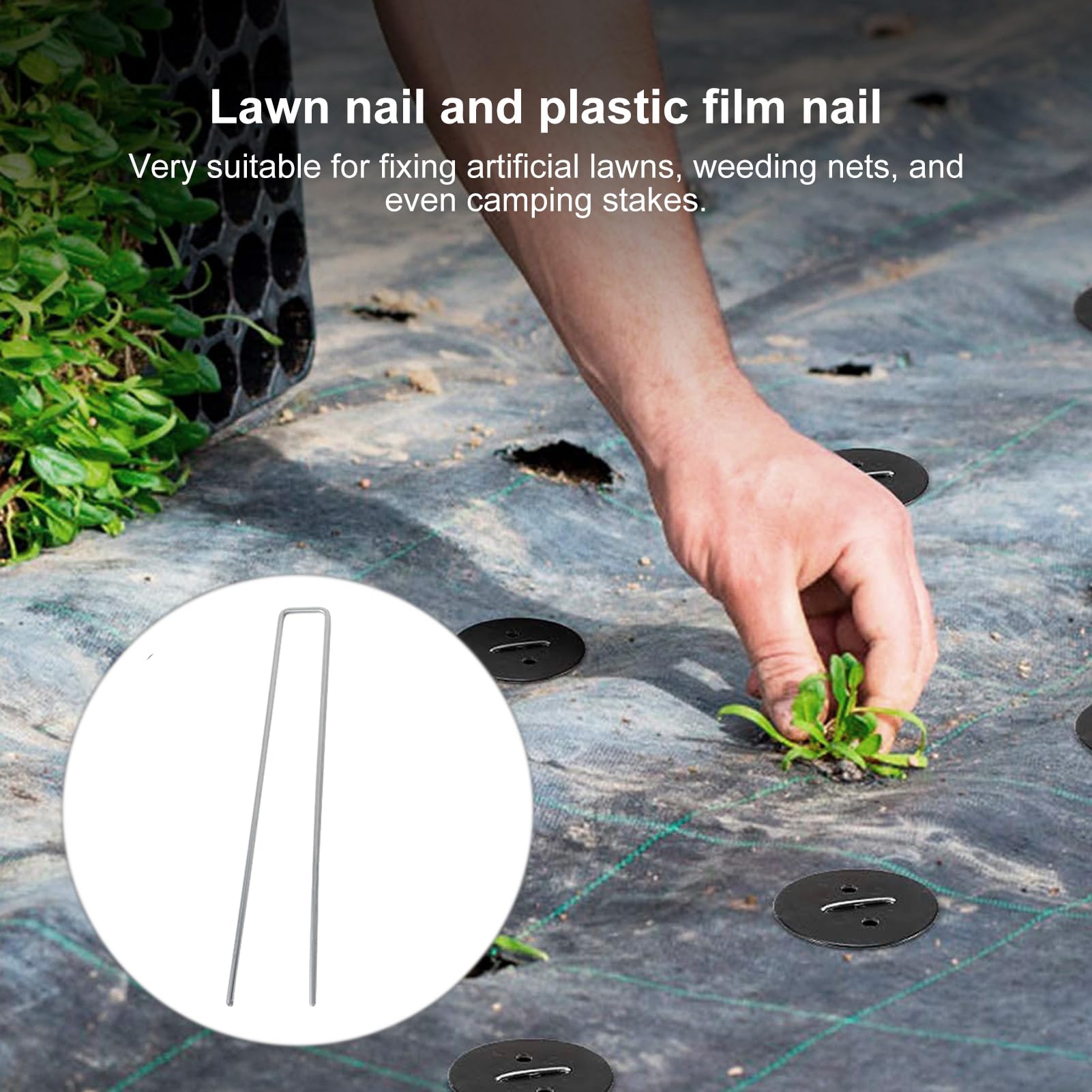 100 picchetti da giardino in acciaio galvanizzato a forma di U, per geotessile, prato, patio, paesaggistica, barriera, tessuto per irrigazione