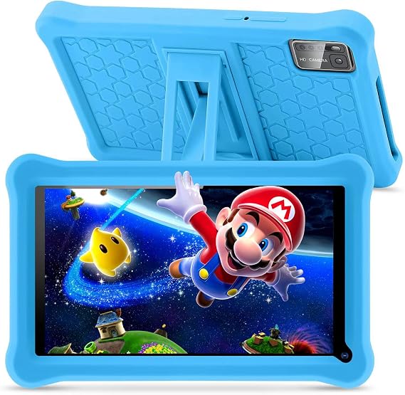 SANNUO Tablette Enfant K708 7 Pouces HD Android 13 avec Coque Antichoc EVA